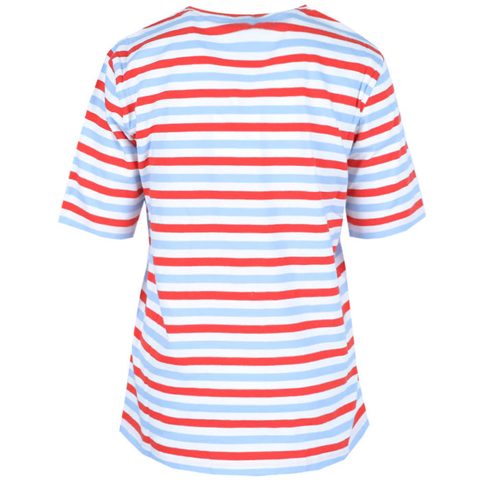 KULE Women's Striped T-Shirt MS01S4 WHITESKY
