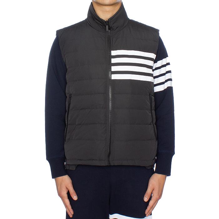 THOM BROWNE Men’s Diagonal Stripe Padded Vest Gray