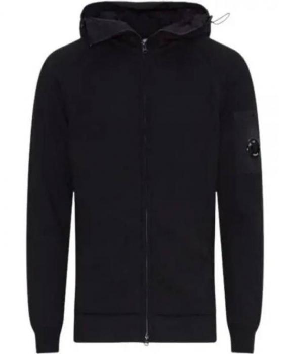 CP Company Cotton Mixed Hooded Knit Sweatshirt Black