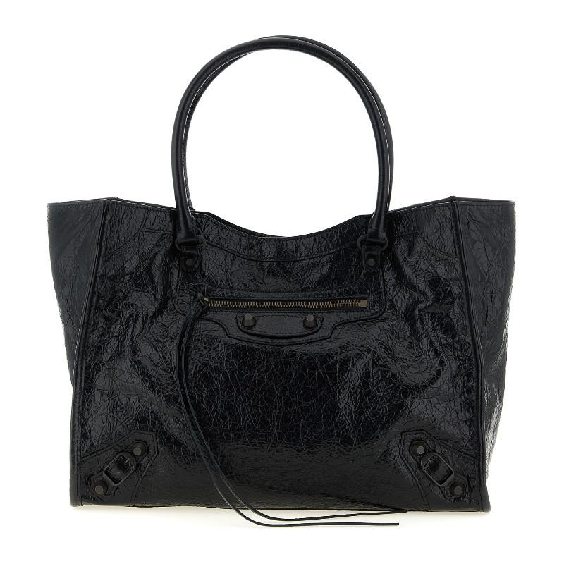 BALENCIAGA Le City Small Tote Bag Black Leather Unisex Tote