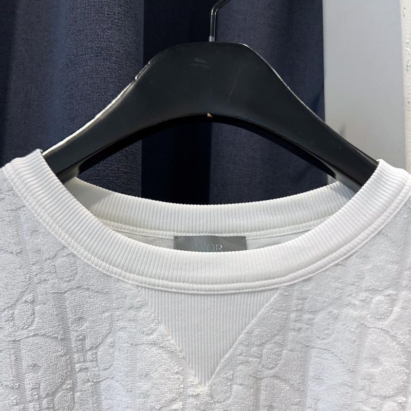 DIOR Oblique Casual Fit Terry Cotton Jacquard T-Shirt White
