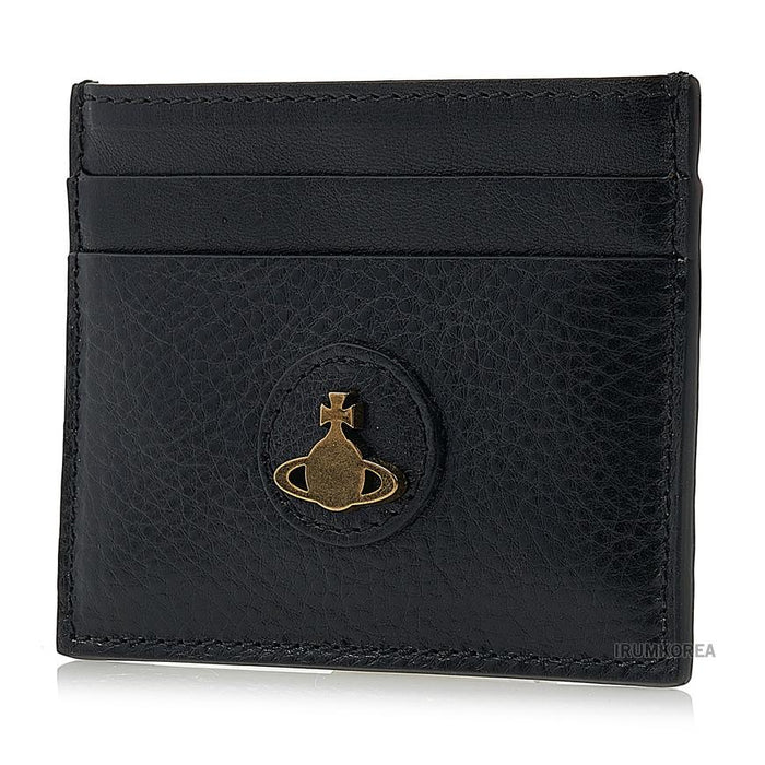 Vivienne Westwood Polished Black Flat Card Holder Card Wallet