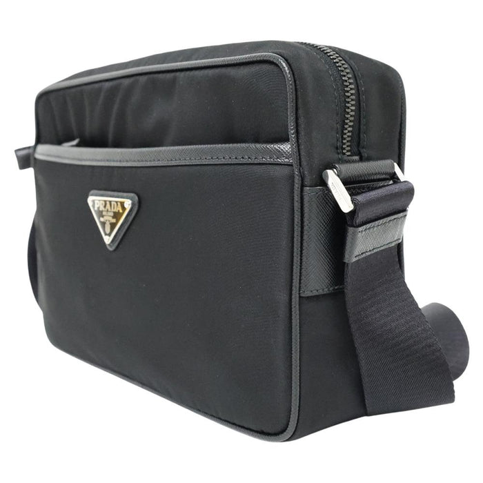 PRADA Re-Nylon Saffiano Triangle Logo Men's Crossbody Bag
