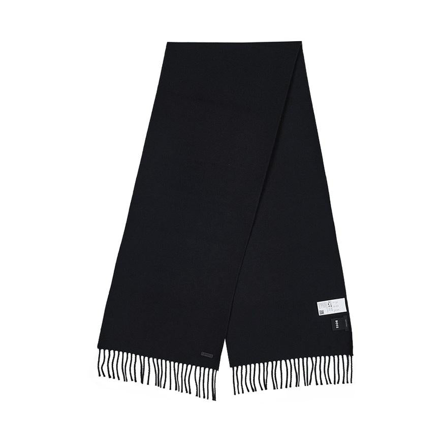 HUGO BOSS Men’s Logo Patch Wool Scarf 50517218 001