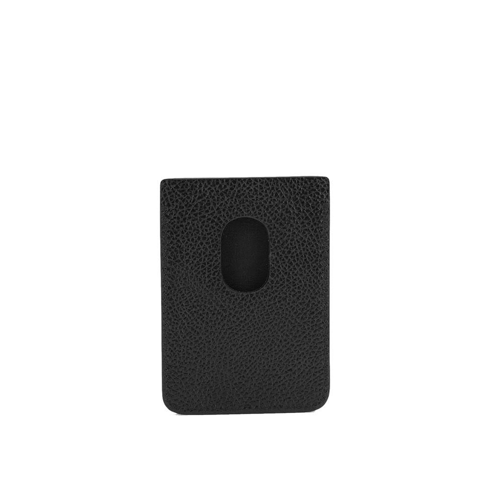 BALENCIAGA Cash Magnetic Leather Card Holder Black Unisex