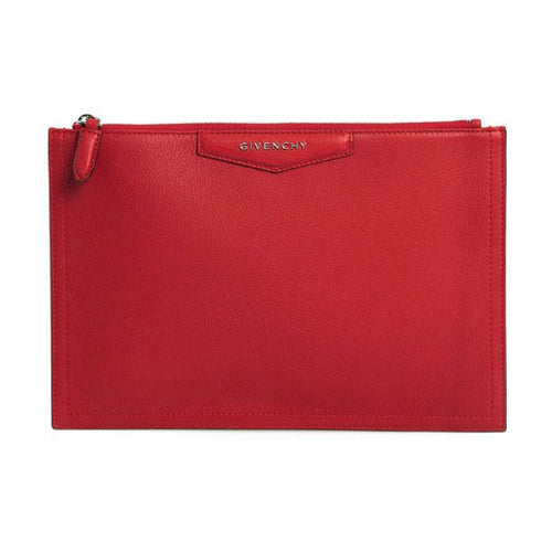 GIVENCHY Antigona Medium Red Goat Leather Clutch BB609CB00B