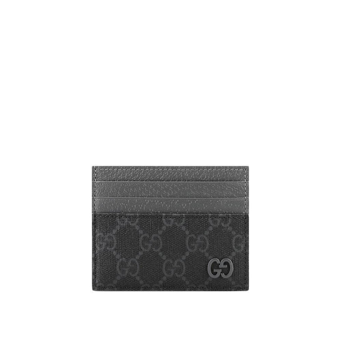 GUCCI Gray GG Trim Card Case Wallet