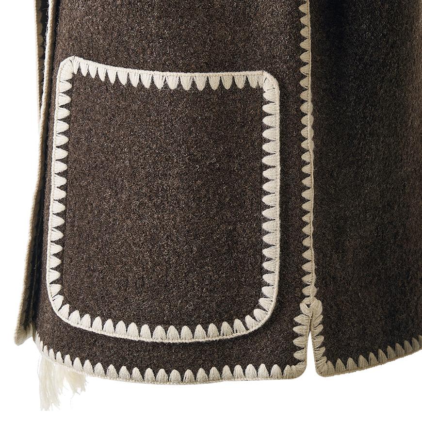 Toteme Women’s Scarf Detail Wool Coat 234WRTWOU248 FB0037
