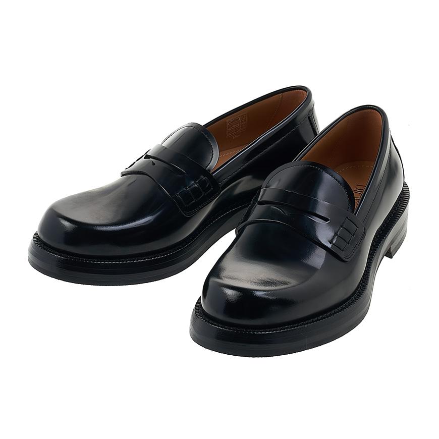 DIOR MEN Black Leather Carlo Loafers