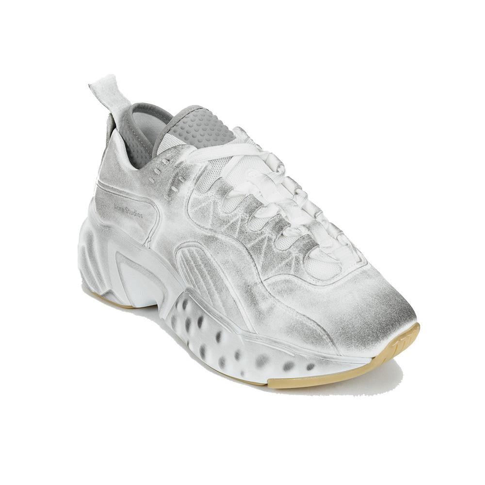 Acne Studios Manhattan Tumbled Leather Dirty Low-Top Sneakers