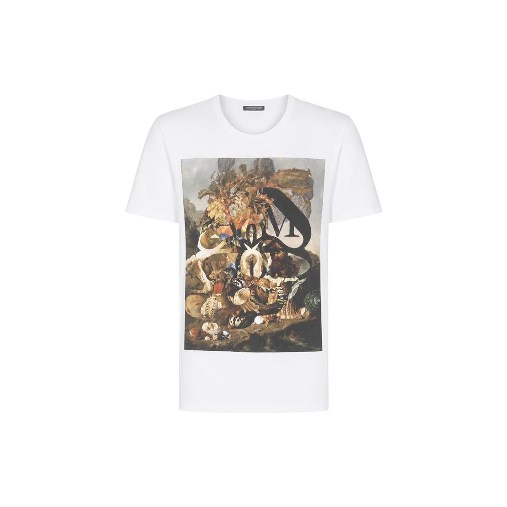 Alexander Mcqueen 15th Anniversary Print White Crewneck Short Sleeve T-Shirt