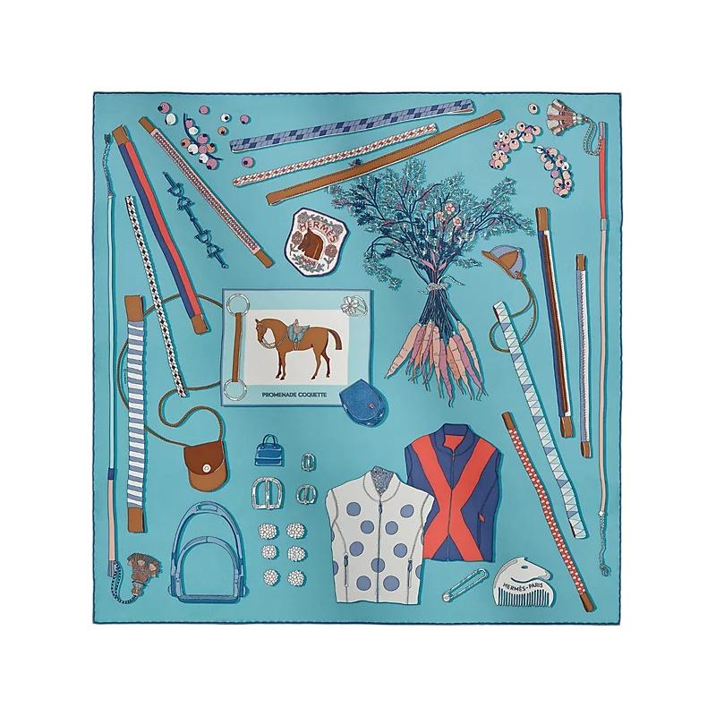 HERMES Promenade Coquette Silk Scarf 70cm Women