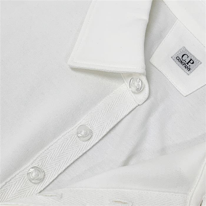 CP Company Logo Stretch Pique Polo Short Sleeve Shirt 18CMPL165A