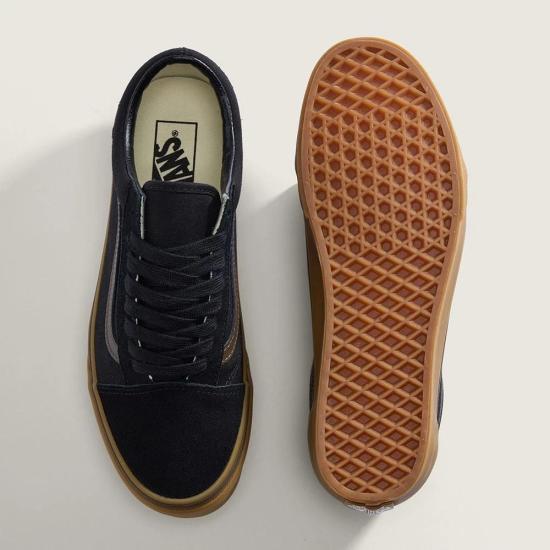Vans Old Skool Low-Top Sneakers Black White Canvas Leather VN000 D7ZB9 M1