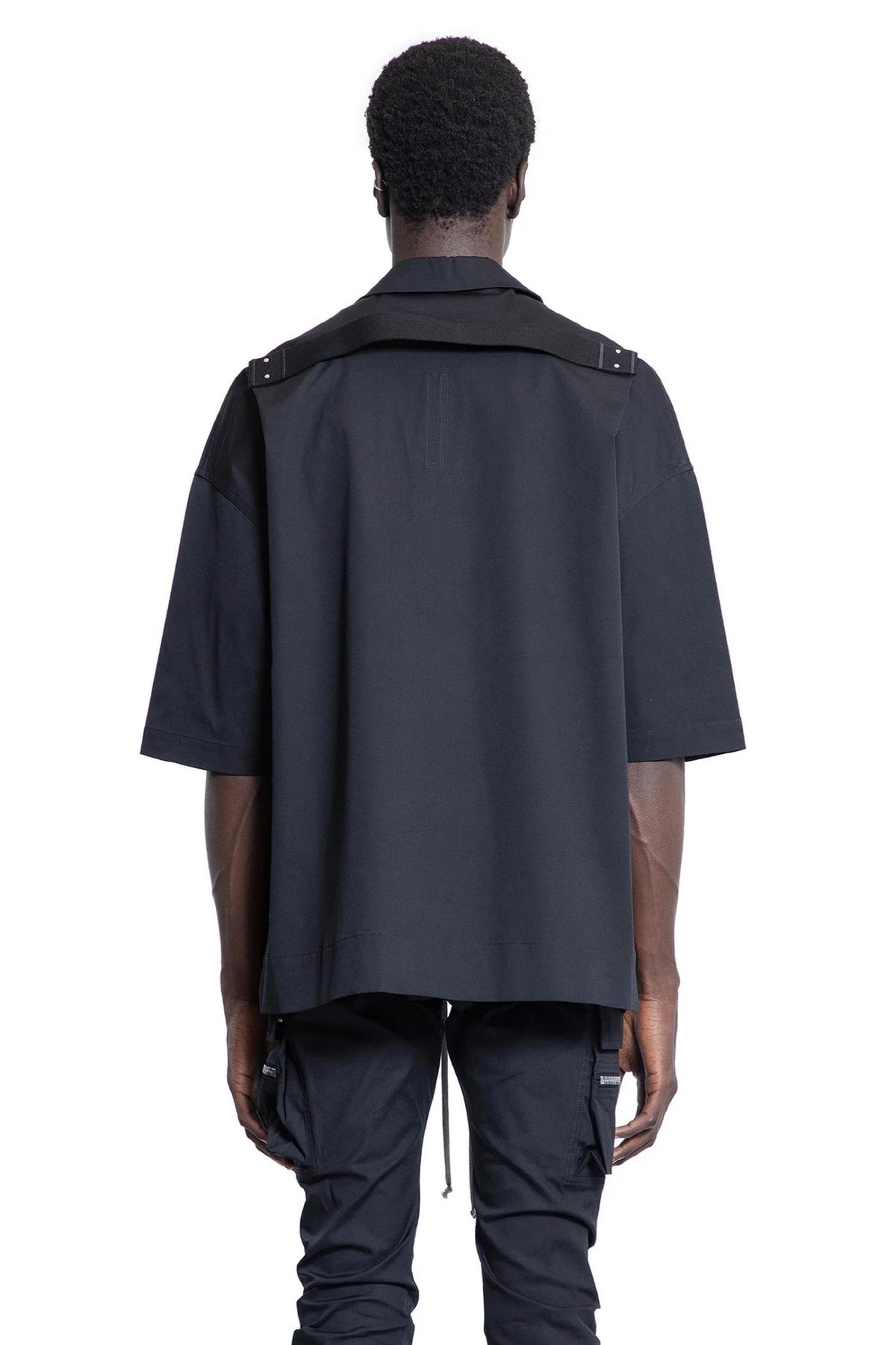 Rick Owens MAGNUM TOMMY Black Short Sleeve Shirt RU01E5298 TE 09
