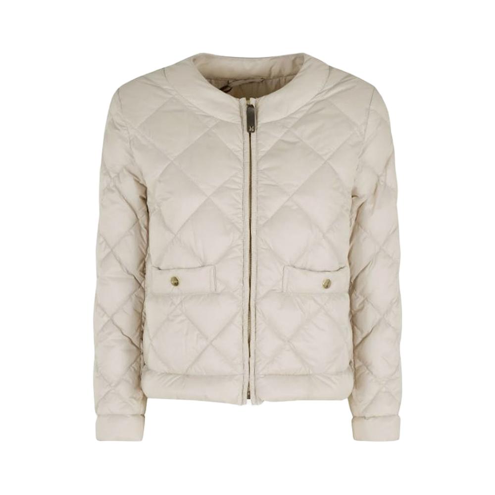Max Mara Softa Crewneck Lightweight Puffer Jacket White Sand 2619481014 031