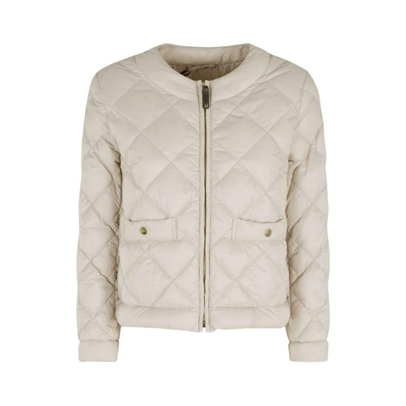 Max Mara Softa Crewneck Lightweight Puffer Jacket White Sand 2619481014 031