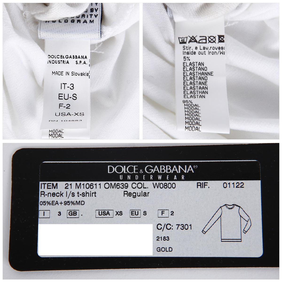 Dolce&Gabbana Long Sleeve Underwear T-Shirt for Men M10611 W0800