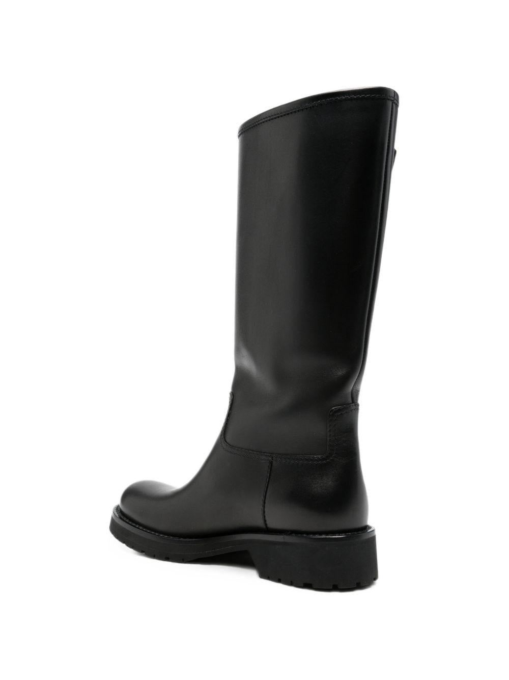 GUCCI Black Leather Mid-Calf Boots