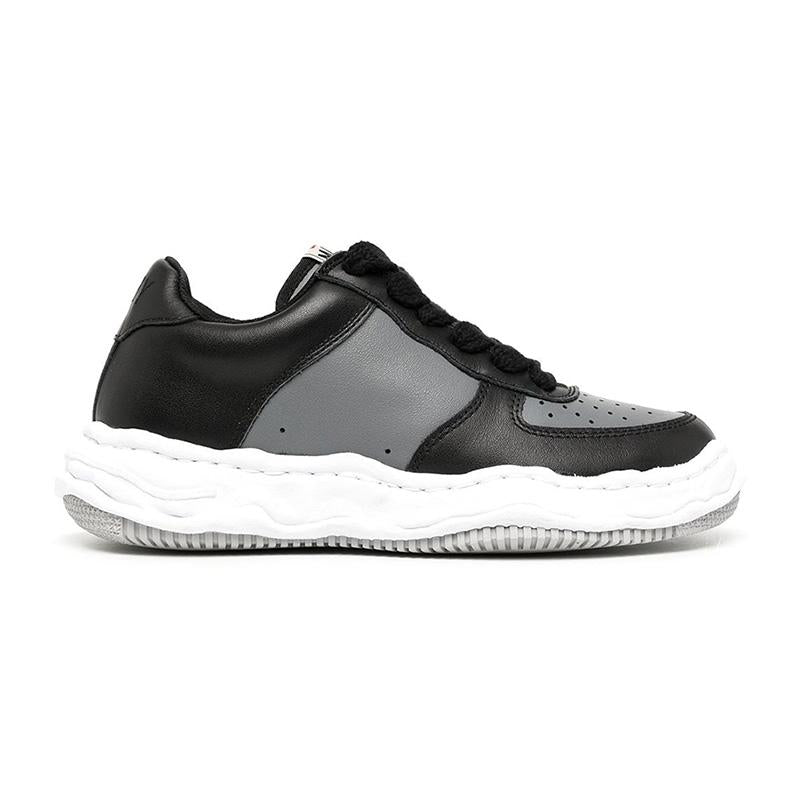 Maison Mihara Yasuhiro Wayne Leather Low-Top Sneakers A08FW706 BLK GRY
