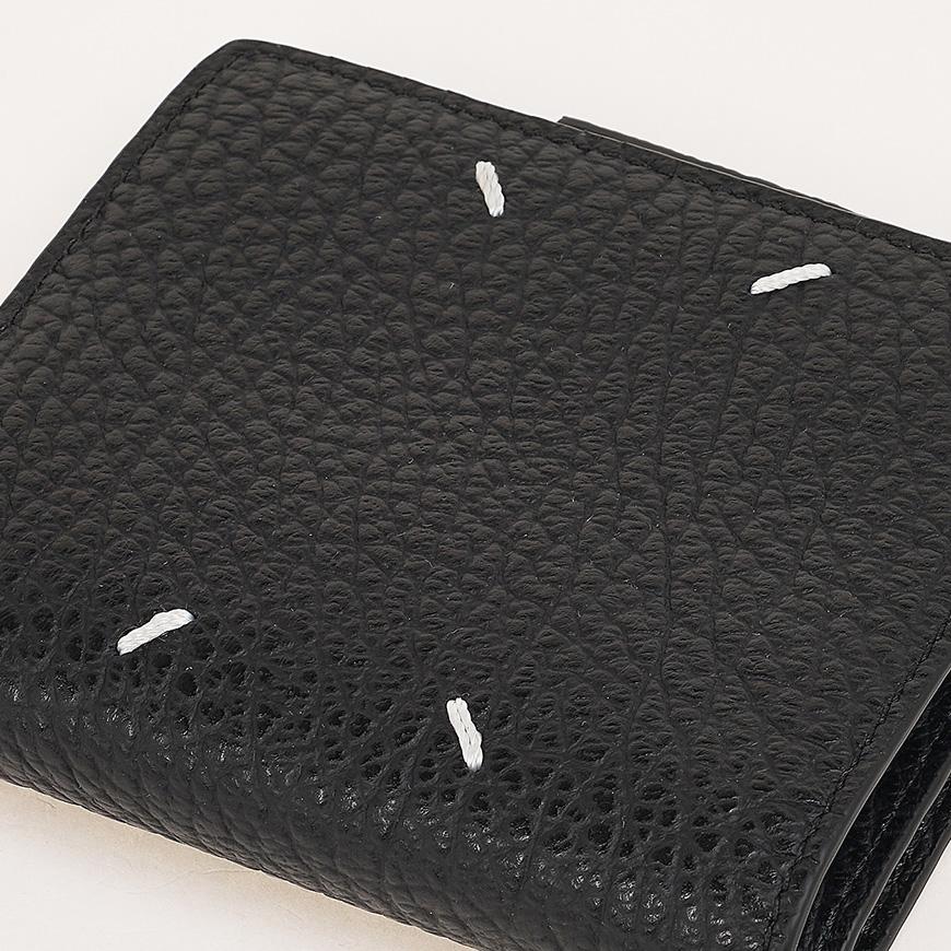 Maison Margiela Unisex Leather Flap Bifold Wallet Black