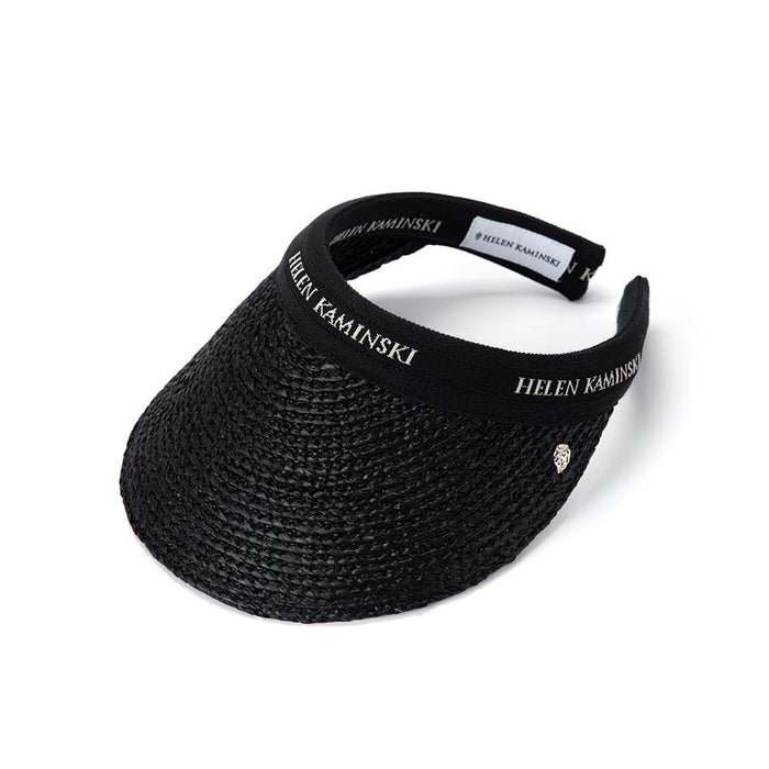 HELEN KAMINSKI Bianca Raffia Visor Black Boater Hat HAT50265 CHABLKLOG