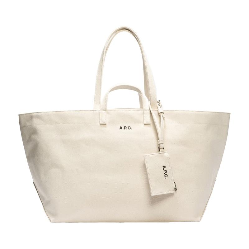 A.P.C. Le Drummer Leather Tote Bag Black