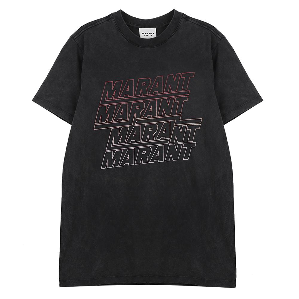 Isabel Marant Etoile Joelin Cotton Logo Short Sleeve T-Shirt White