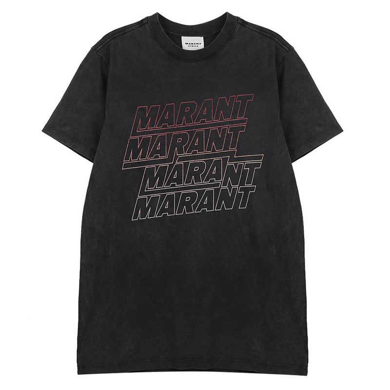 Isabel Marant Etoile Joelin Cotton Logo Short Sleeve T-Shirt White