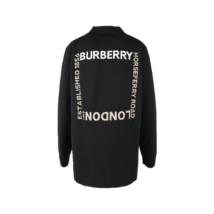 BURBERRY Black Horesferry Square Wool-Blend Cardigan 8055956