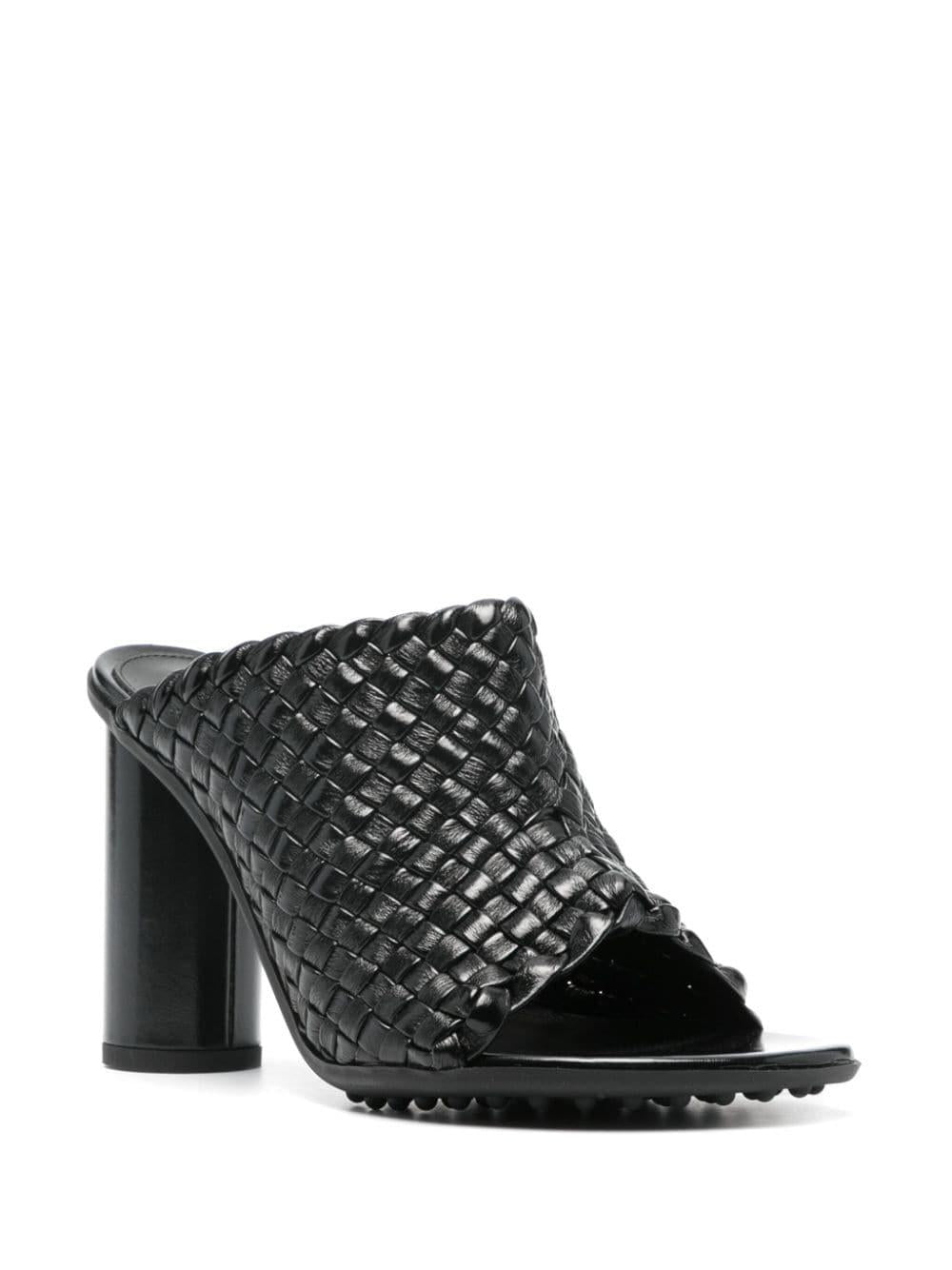 Bottega Veneta Black Leather Sandals