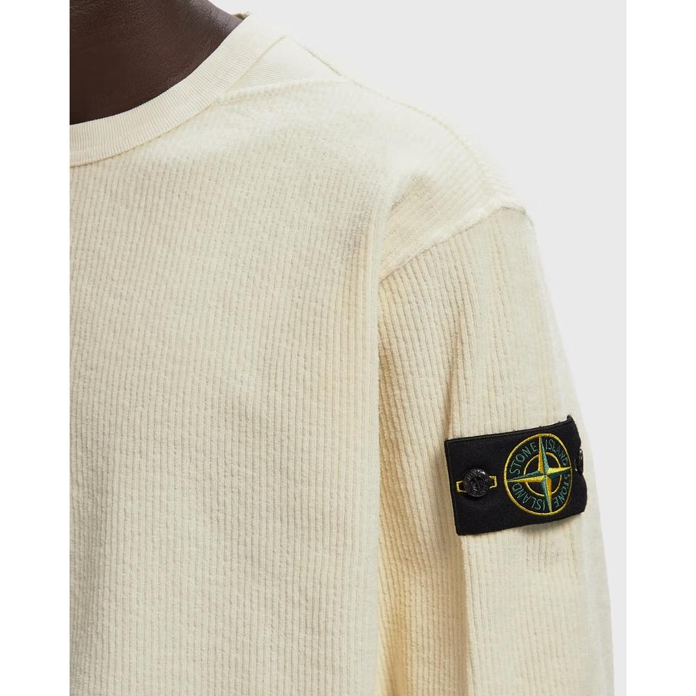 STONE ISLAND Corduroy Jersey Crewneck Sweatshirt for Men Navy