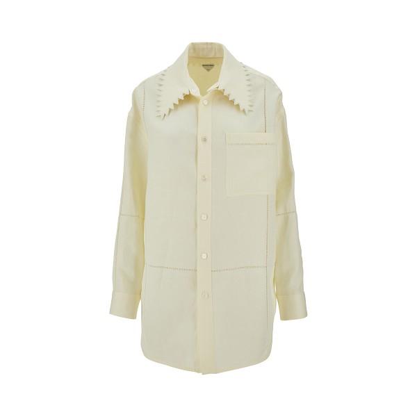 Bottega Veneta Long Sleeve Shirt SS24 Navy Blue Cotton
