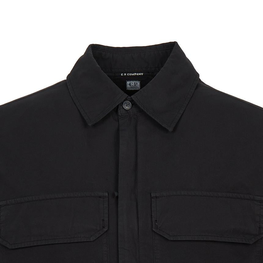 CP Company Men’s Overshirt Jacket Black Cotton Ripstop Jacket