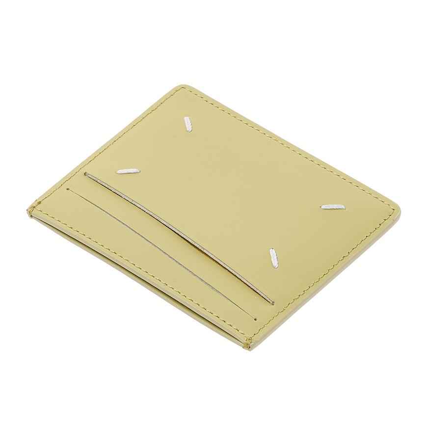 Maison Margiela Unisex Stitch Logo Leather Card Holder Brown