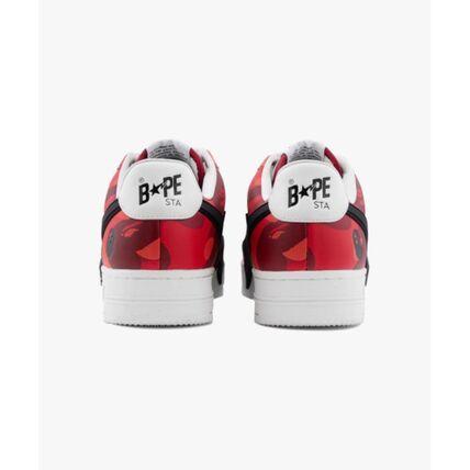 BAPE Leather Low-Top Sneakers for Men 001FWL301308MRED DOM