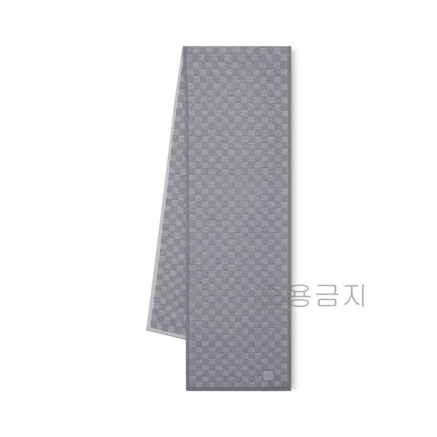 Louis Vuitton Petit Damier Light Gray Wool Scarf Unisex
