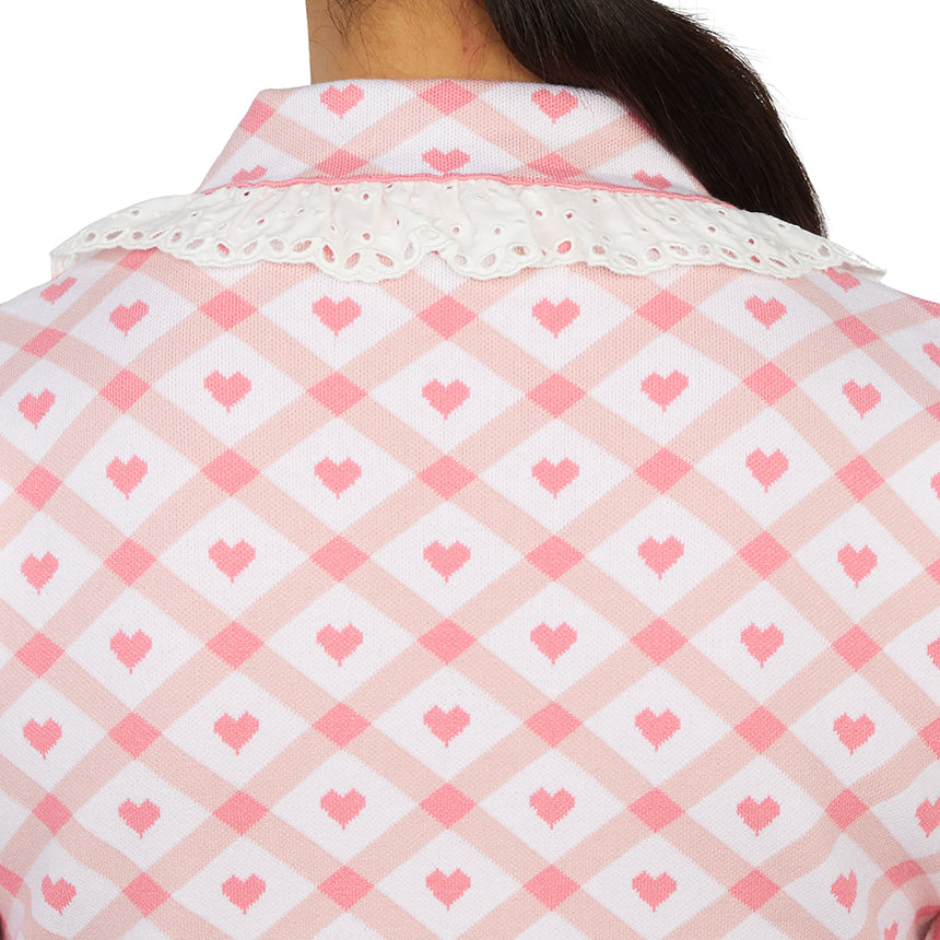 ALESSANDRA RICH Check Jacquard Collared Cardigan for Women