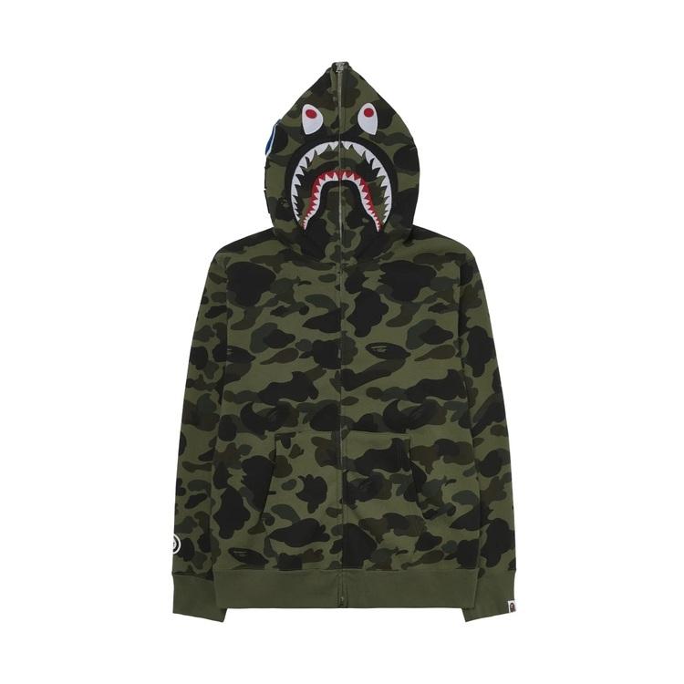 BAPE First Camo Shark Full Zip Hoodie Army Green