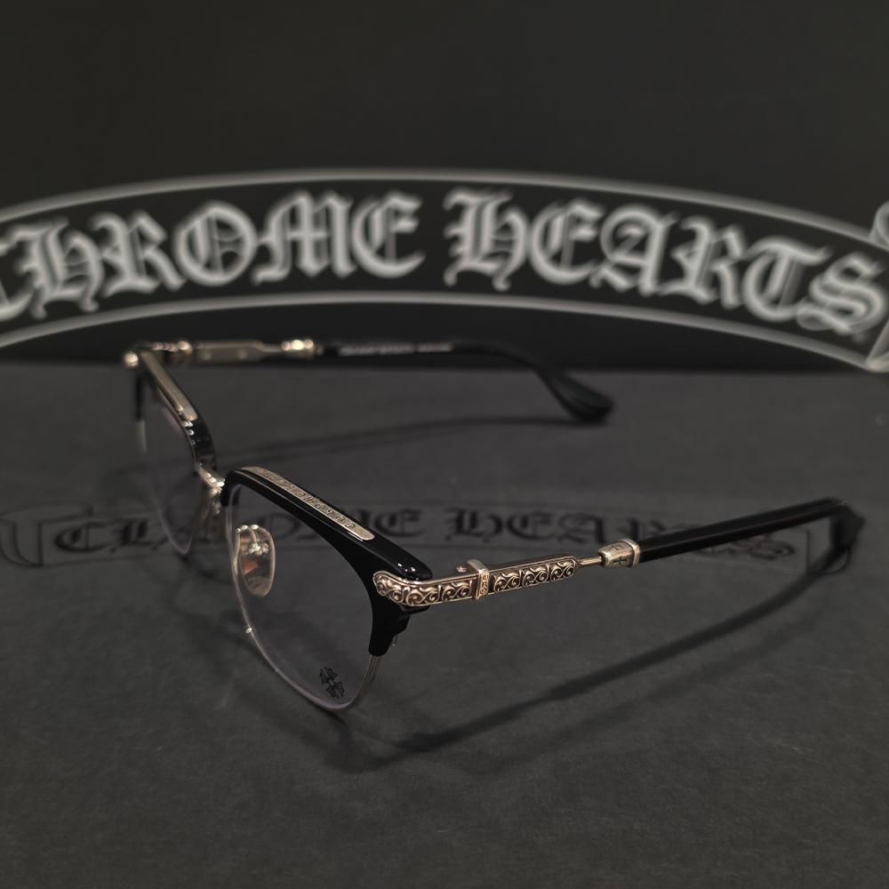 Chrome Hearts Black Silver Vertical Smile 2 Eyeglasses