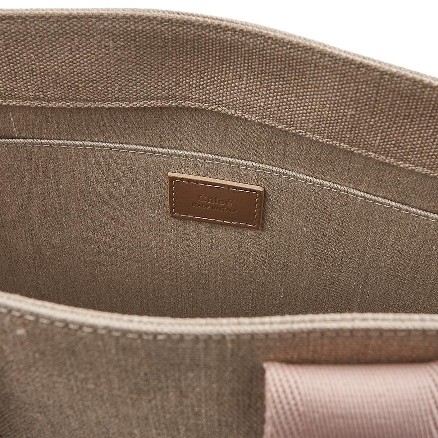 Chloe Linen Woody Tote Bag for Women CHC23AS383L17 26Y