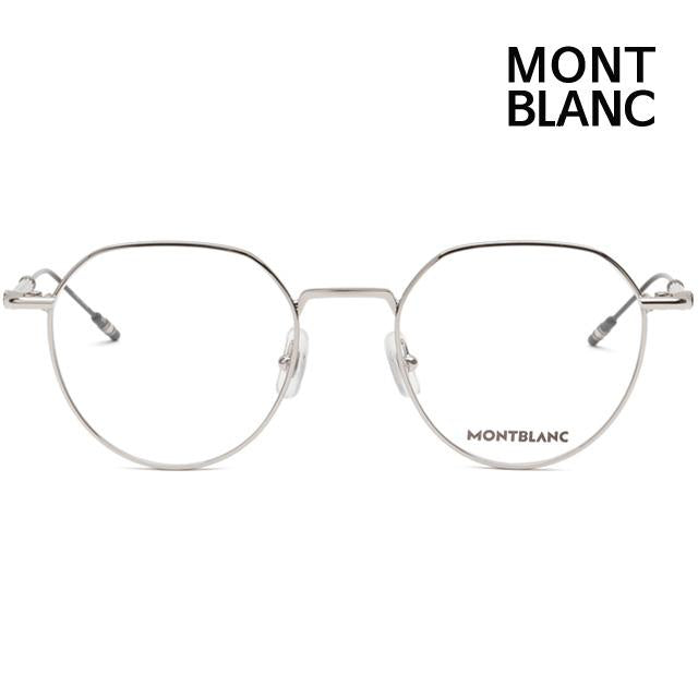 Montblanc Silver Round Metal Eyeglass Frames Unisex MB0060O 003
