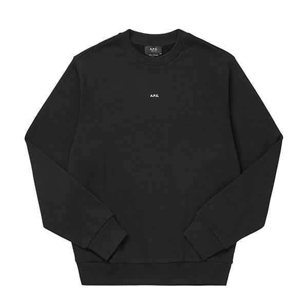 A.P.C. Noir Blanc Cotton Crewneck Sweatshirt for Men