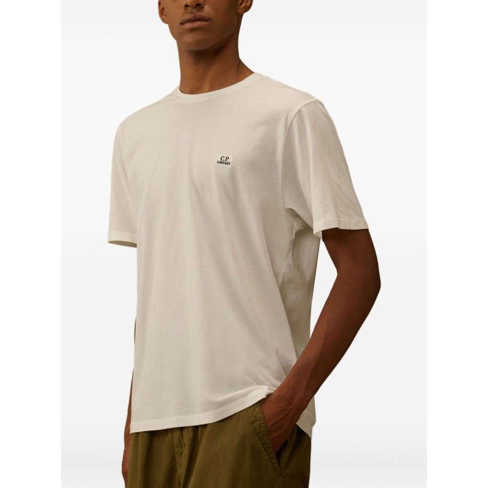 CP Company Logo Patch Gauze White Short Sleeve T-Shirt