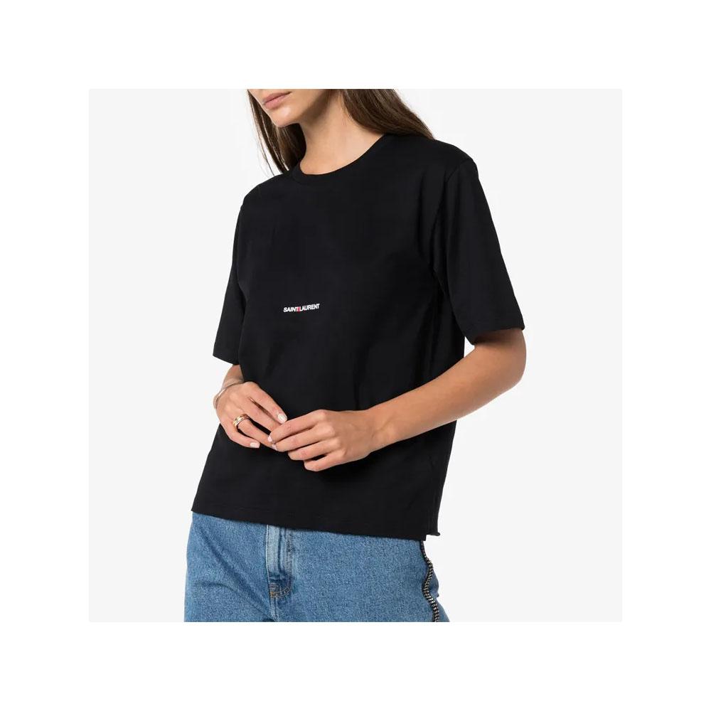 Saint Laurent Logo Black Women’s Short Sleeve T-Shirt