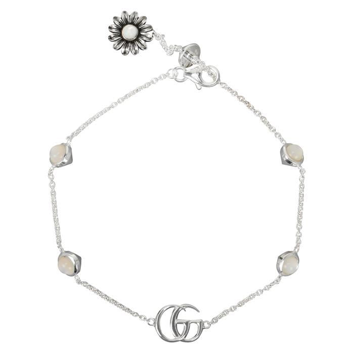 GUCCI GG Marmont Mother of Pearl Silver Bracelet