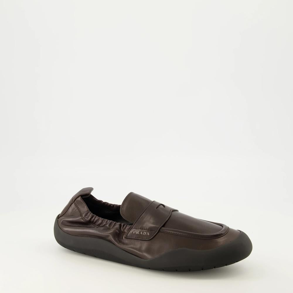 PRADA Black Leather Speedlock Men's Loafers