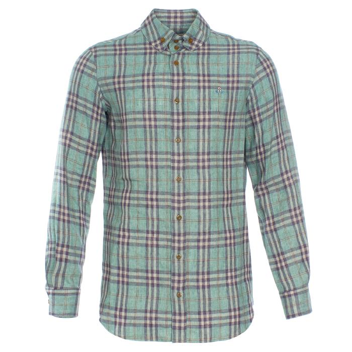 Vivienne Westwood Men’s Check Linen Long Sleeve Shirt S25DL0456