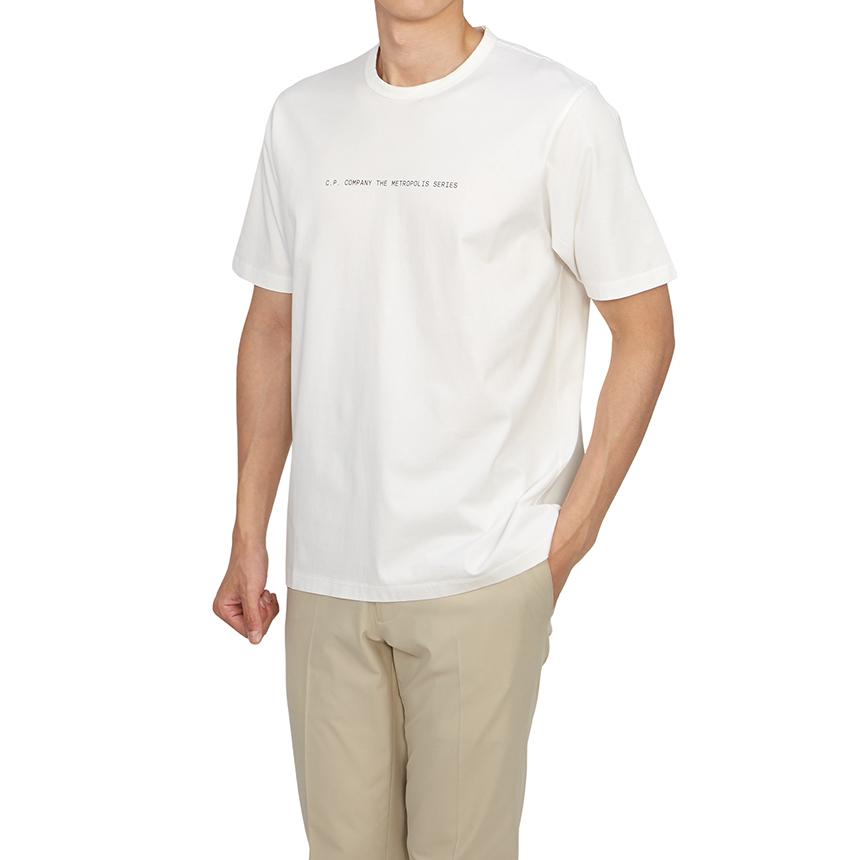 CP Company Men's Short Sleeve T-Shirt White Cotton