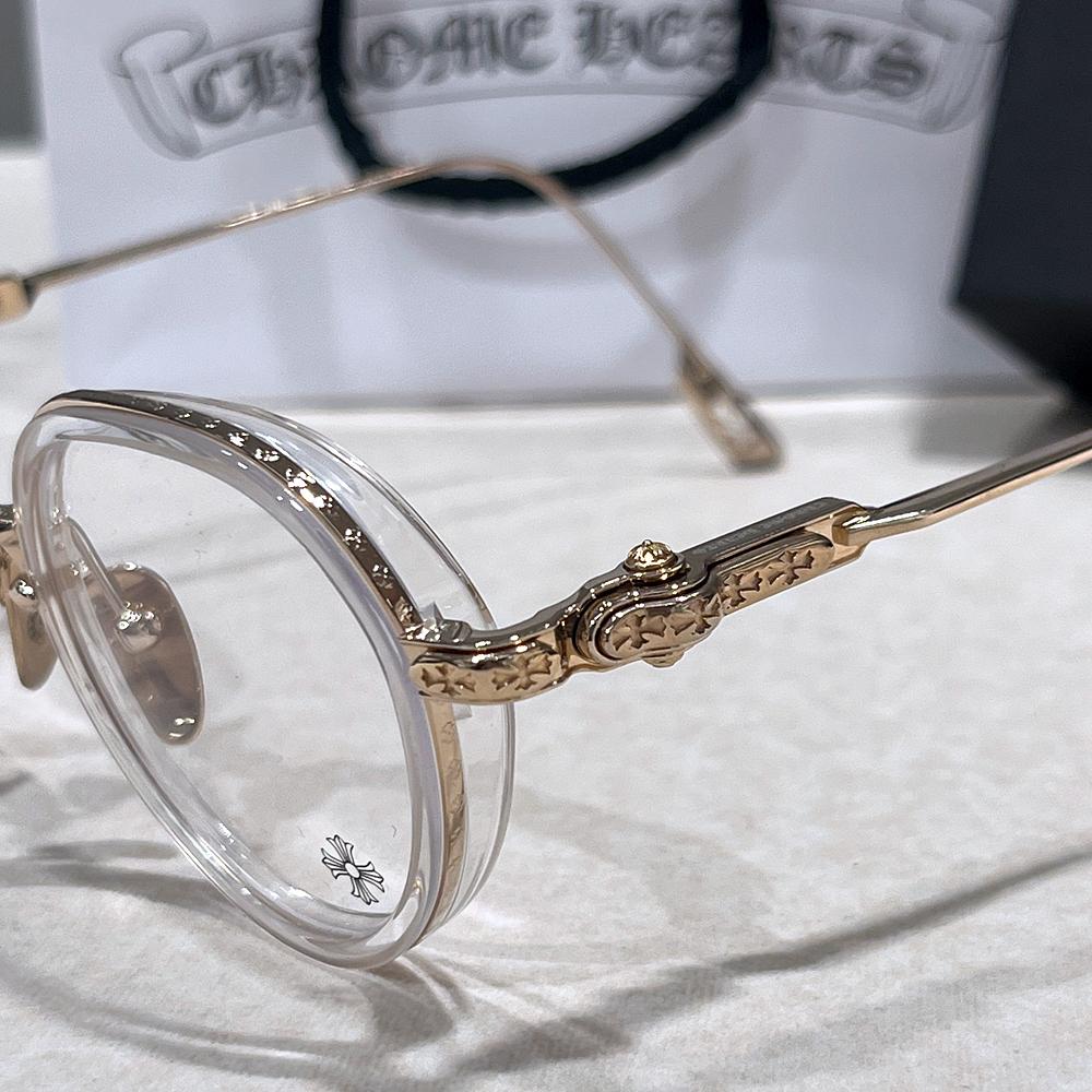 Chrome Hearts Crystal Gold-Tone Sextynine Eyeglasses Unisex
